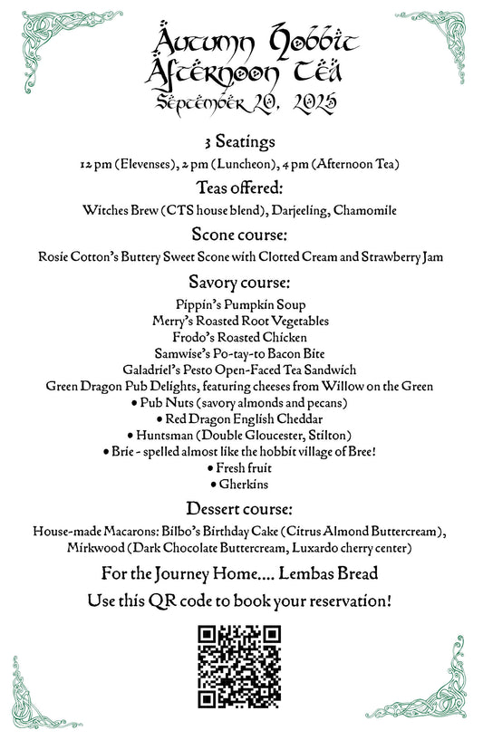 Lord of the Rings Autumn Afternoon Tea 9/19/2026