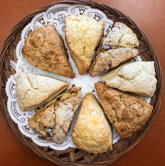 Scones, wedge shape - 4 per order, fresh baked and made to order